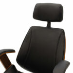 Director's office chair Fern pu in black shade and walnut wood 64.5x62x117/123cm - Слика 5