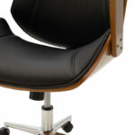 Director's office chair Fern pu in black shade and walnut wood 64.5x62x117/123cm - Слика 6