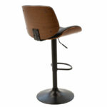 Bar stool Fern adjustable height PU black wenge metal black - Image 2