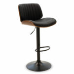Bar stool Fern adjustable height PU black wenge metal black