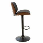 Bar stool Fern adjustable height PU black wenge metal black - Image 3