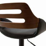 Bar stool Fern adjustable height PU black walnut-metal black - Image 6