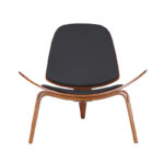 Armchair Vilma PU black- walnut plywood 90x73x75cm - Слика 6