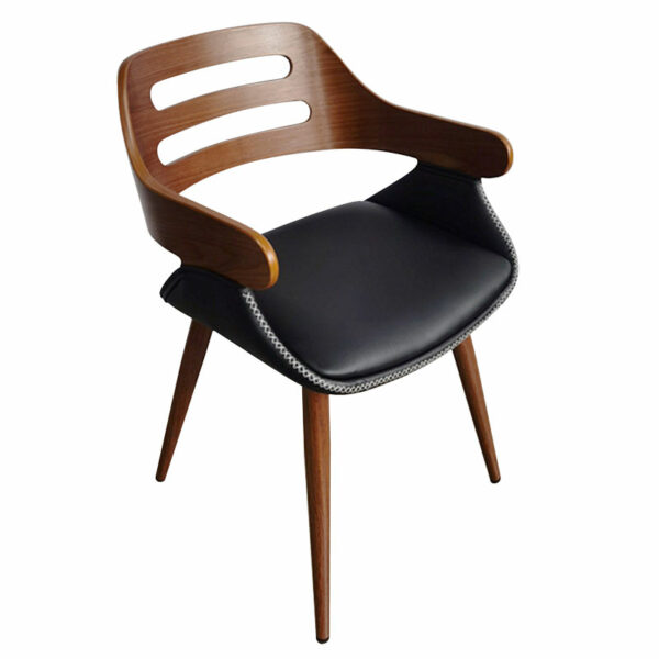 Armchair Valeria PU black-leg walnut