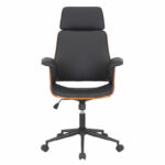Manager office chair Hermanos with black pu - walnut wood - Слика 2