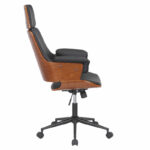 Manager office chair Hermanos with black pu - walnut wood - Слика 3