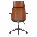 Manager office chair Hermanos with black pu - walnut wood - Слика 4