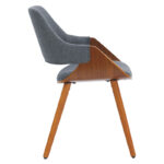 Armchair Allegra gray fabric-walnut legs - Image 3