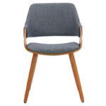 Armchair Allegra gray fabric-walnut legs - Image 4