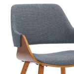 Armchair Allegra gray fabric-walnut legs - Image 5