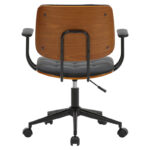 Manager office chair Endika with black pu - walnut wood - Слика 2
