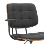 Manager office chair Endika with black pu - walnut wood - Слика 5