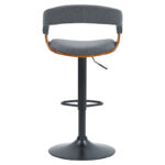 Bar stool Zero folding gray fabric-plywood walnut-metal black - Слика 2