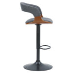 Bar stool Zero folding gray fabric-plywood walnut-metal black - Слика 3