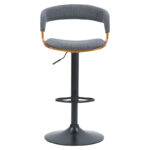 Bar stool Zero folding gray fabric-plywood walnut-metal black - Слика 4