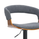 Bar stool Zero folding gray fabric-plywood walnut-metal black - Слика 5