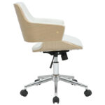 Manager office chair Fern PU white natural wood - Image 3
