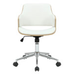 Manager office chair Fern PU white natural wood - Image 4