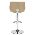 Bar stool Fern folding PU white plywood natural-chrome metal 48x50x88/108cm - Image 2