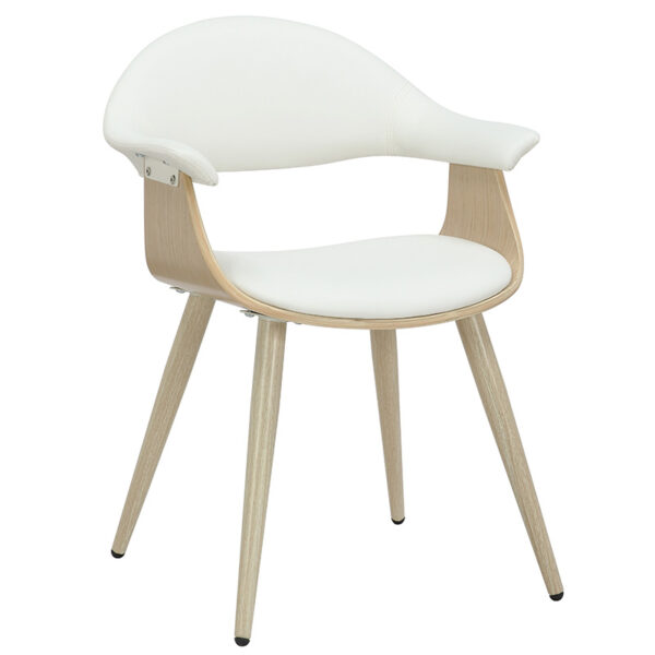 Armchair Austen PU white-leg natural