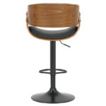Bar stool Hadley folding black pu-wood walnut-metal black - Image 2