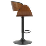 Bar stool Hadley folding black pu-wood walnut-metal black - Image 3
