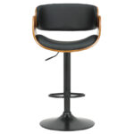 Bar stool Hadley folding black pu-wood walnut-metal black - Image 4