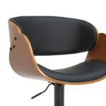 Bar stool Hadley folding black pu-wood walnut-metal black - Image 5