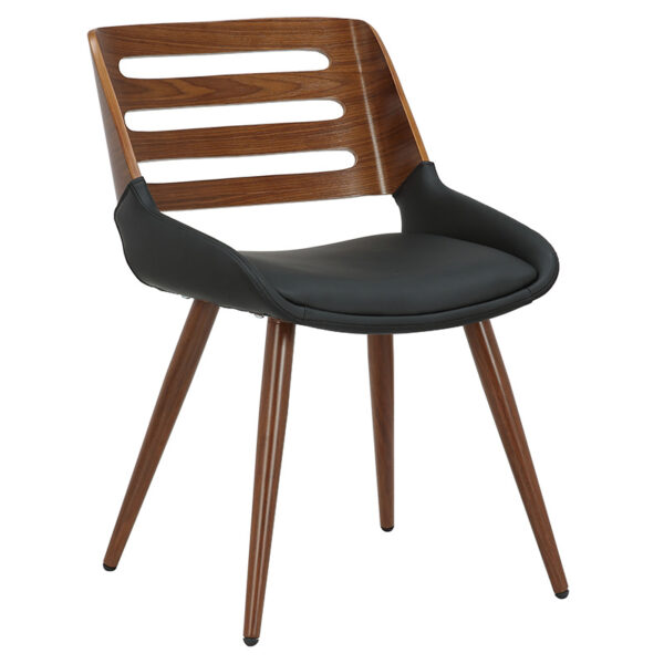 Chair Brody black pu- walnut leg