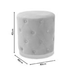 Cora stool dark red velvet - golden metal 40x40x42cm - Image 3