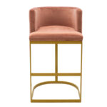 Bar stool Viv rotten apple velvet - golden metal 54x50x95cm - Слика 5