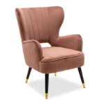 Фотелја Lark во кадифе од скапано јаболко 65x74x90 см