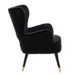 Armchair Lark in black velvet 65x74x90cm - Слика 3