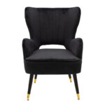 Armchair Lark in black velvet 65x74x90cm - Слика 4