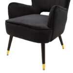 Armchair Lark in black velvet 65x74x90cm - Слика 6