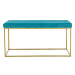Odin stool blue velvet - golden metal 99x45x49cm - Слика 2