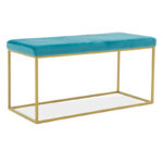 Odin stool blue velvet - golden metal 99x45x49cm