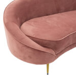 3 seater sofa Amora in rotten apple velvet - golden metal 180x81x77cm - Слика 4