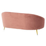 3 seater sofa Amora in rotten apple velvet - golden metal 180x81x77cm - Слика 5