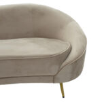 3 seater sofa Amora  in beige velvet - golden metal 180x81x77cm - Слика 3