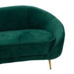 3 seater sofa Amora dark green velvet - golden metal 180x81x77cm - Image 3