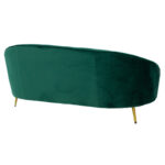 3 seater sofa Amora dark green velvet - golden metal 180x81x77cm - Image 5