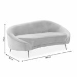 3 seater sofa Amora dark green velvet - golden metal 180x81x77cm - Image 6