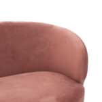 2 seater sofa Rony in rotten apple velvet - golden metal 132x82x83cm - Слика 3