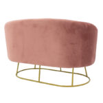 2 seater sofa Rony in rotten apple velvet - golden metal 132x82x83cm - Слика 5