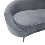 3 seater sofa Amora dark grey velvet - golden metal 180x81x77cm - Слика 3