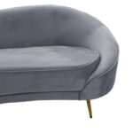 3 seater sofa Amora dark grey velvet - golden metal 180x81x77cm - Слика 4