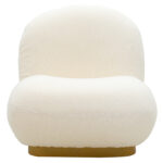 Armchair Rosalie fabric bucle cream-golden 85x82x77cm - Image 4