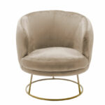 Armchair Rony velvet beige 78x75x82cm - Image 4