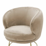 Armchair Rony velvet beige 78x75x82cm - Image 5